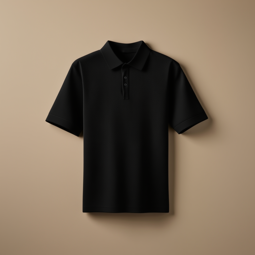 Black Pique Polo Polo - Black - Image 1