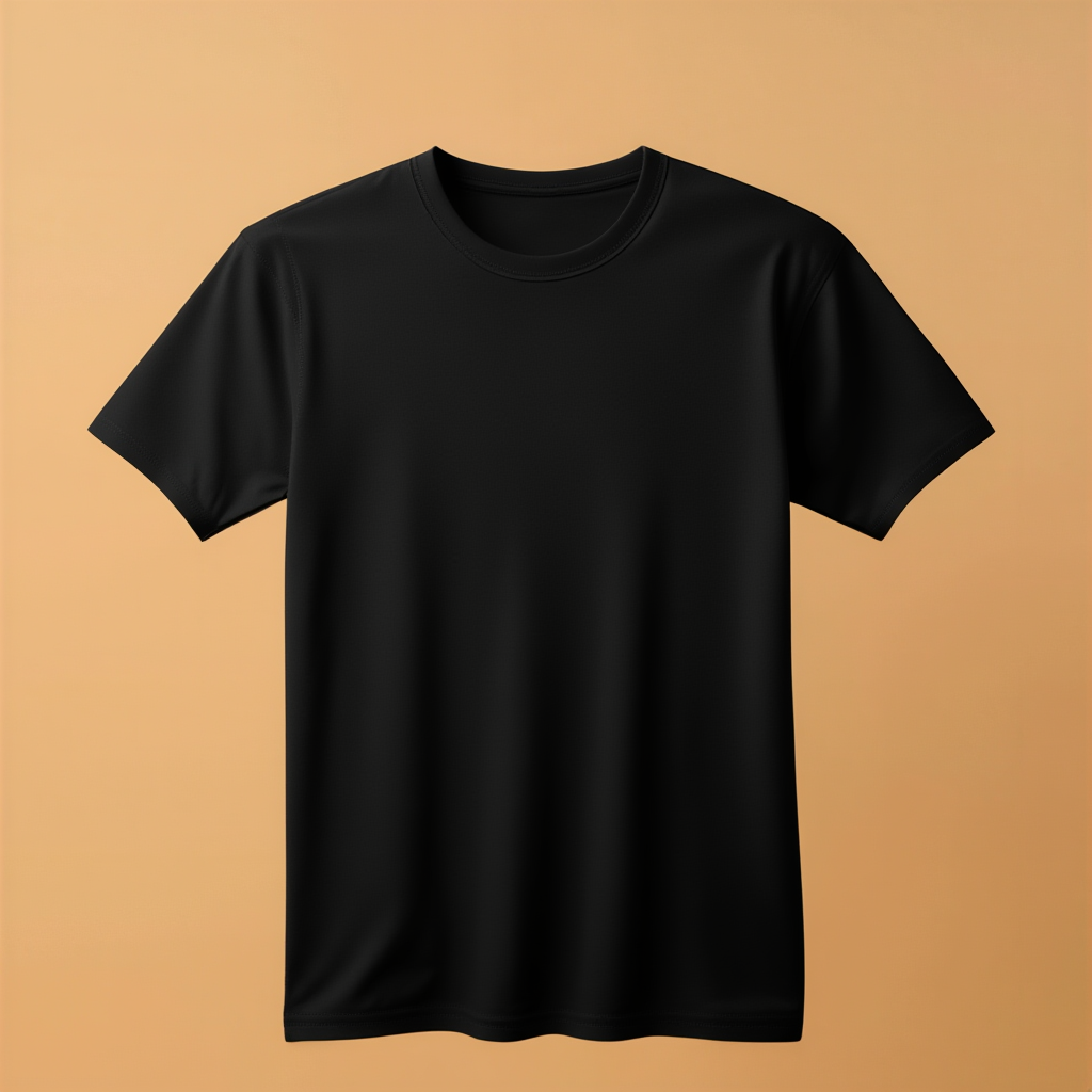 Black T-shirt Women Round Neck Half Sleeve - Black - Image 1
