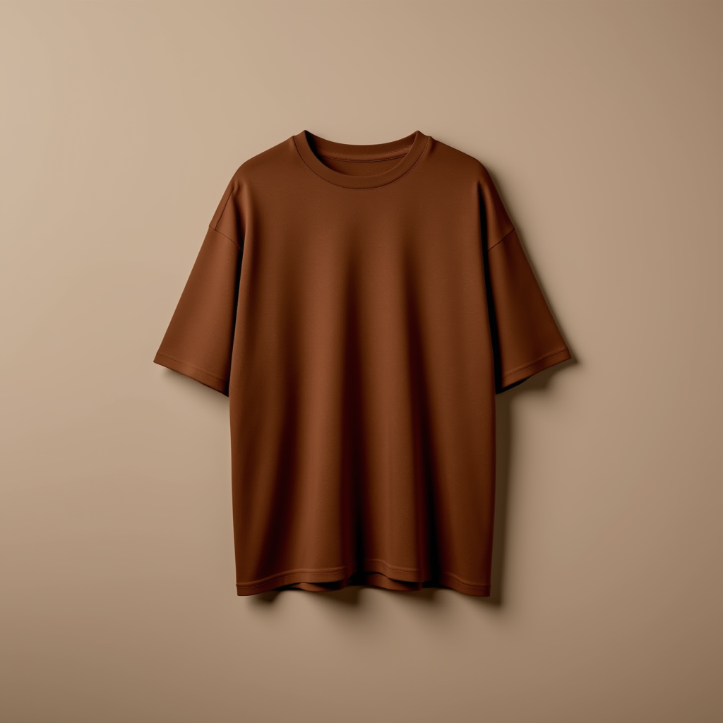 Brown Tee Drop Shoulder - Brown - Image 1