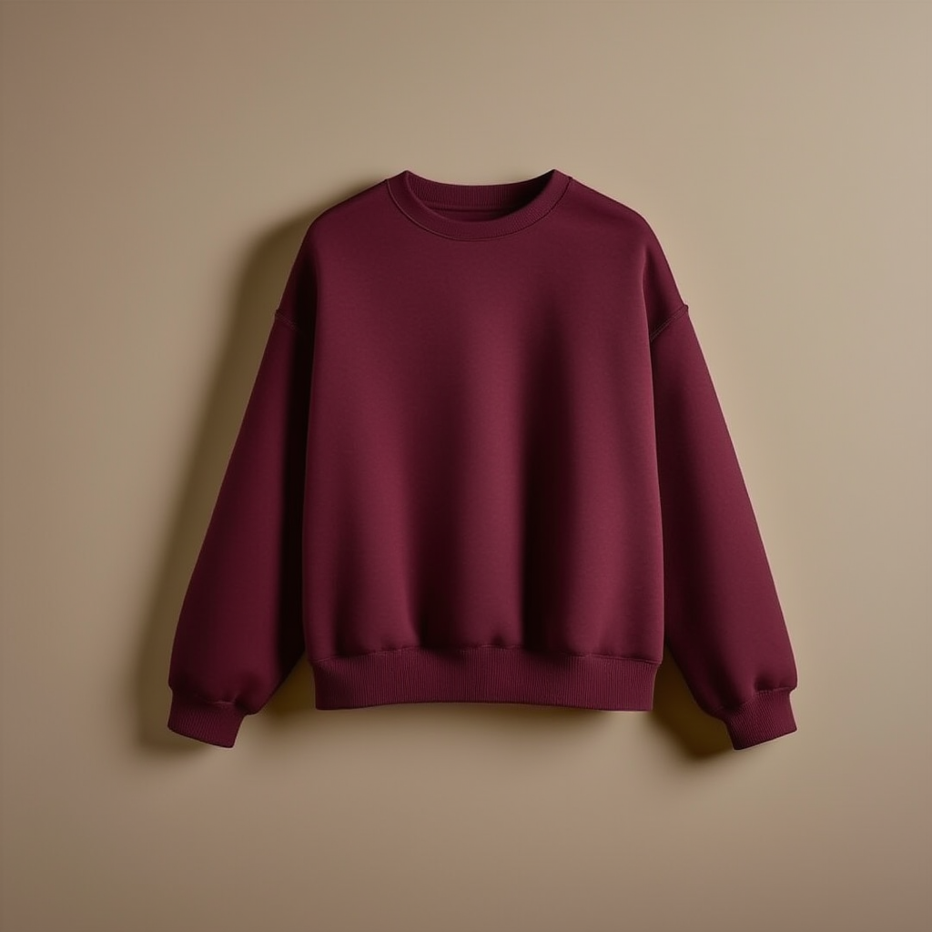 Crewneck Maroon Sweatshirt - Maroon - Image 1