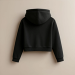 Women Crop Tee Hoodie - Black - Image 2