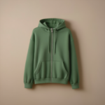 Hoodie With Zipper - Pista Green
