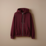 Hoodie With Zipper - Maroon