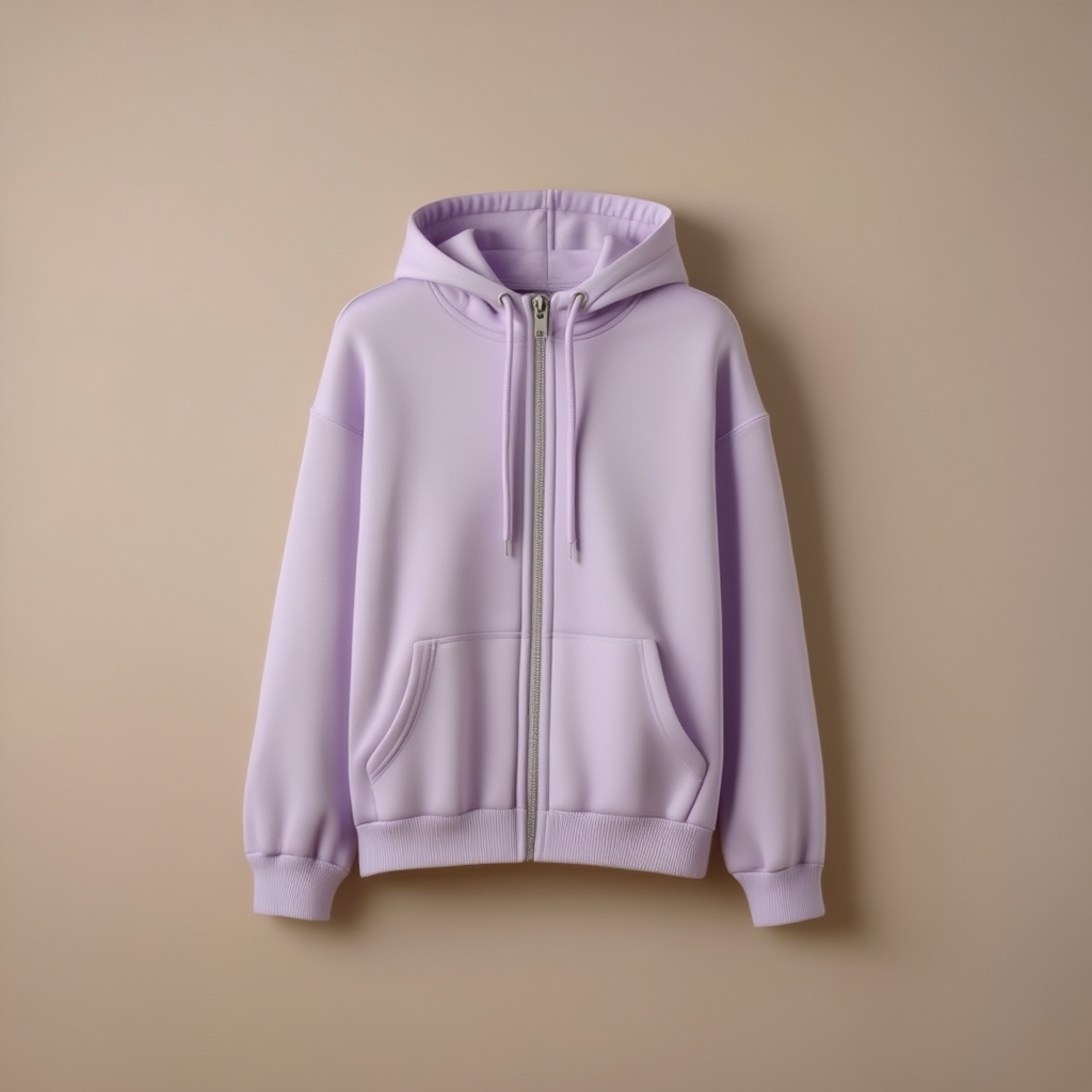 Hoodie Lavender Women Hoodie With Zipper - Lavender - Image 1