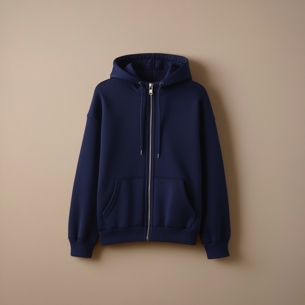 Hoodie Navy Women Hoodie With Zipper - Navy - Image 1
