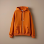 Hoodie With Zipper - Orange