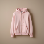 Hoodie With Zipper - Pink