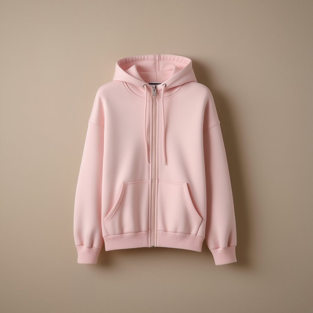 Hoodie Pink Women Hoodie With Zipper - Pink - Image 1