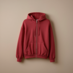 Women Hoodie With Zipper - Red