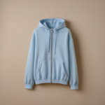 Hoodie With Zipper - Sky Blue
