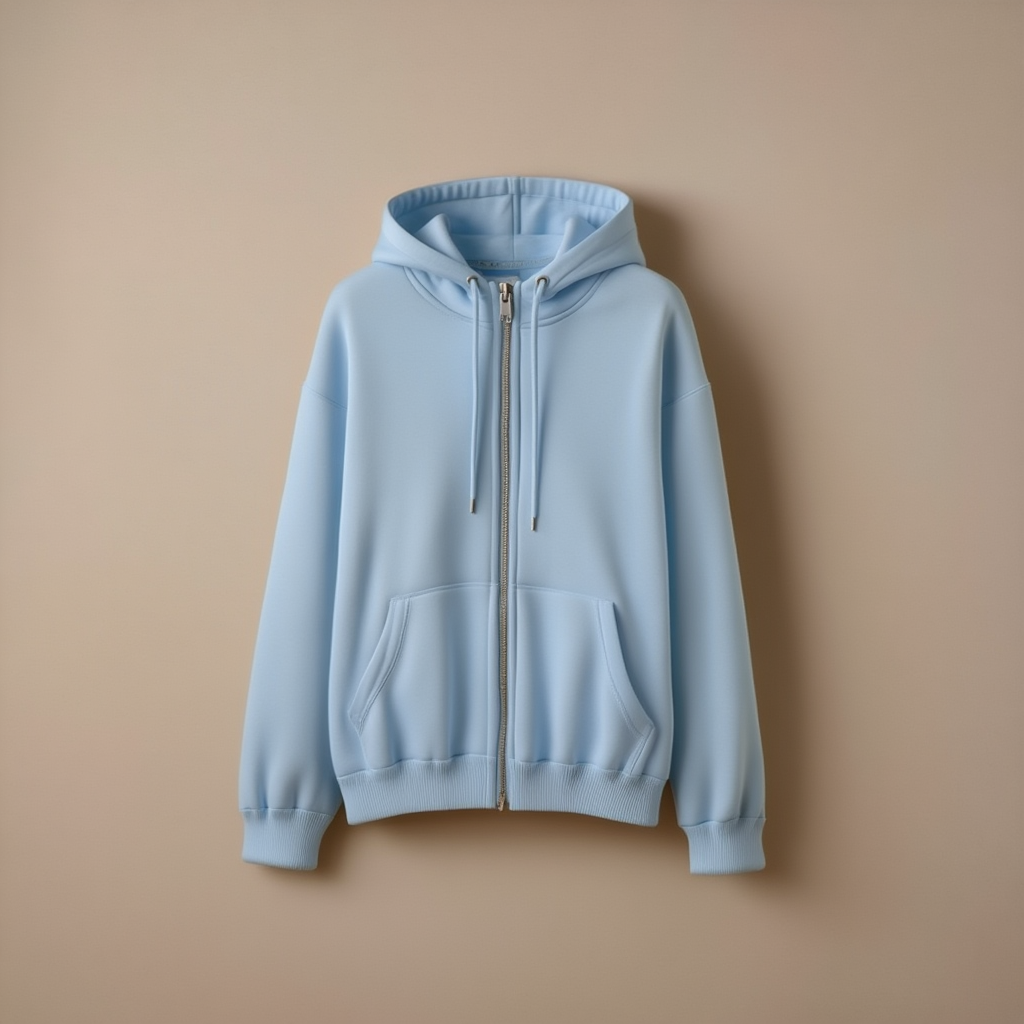 Hoodie Sky Blue Women Hoodie With Zipper - Sky Blue - Image 1