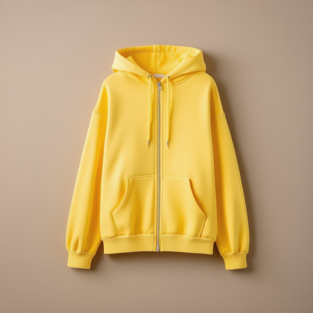Hoodie Yellow Women Hoodie With Zipper - Yellow - Image 1