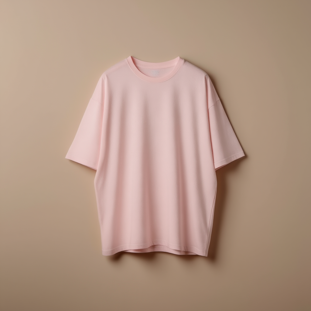 Light Pink Tee Women Drop Shoulder - Light Pink - Image 1