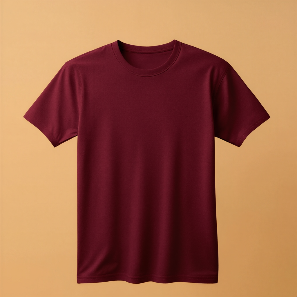 Maroon T-shirt Kids Round Neck Half Sleeve - Maroon - Image 1