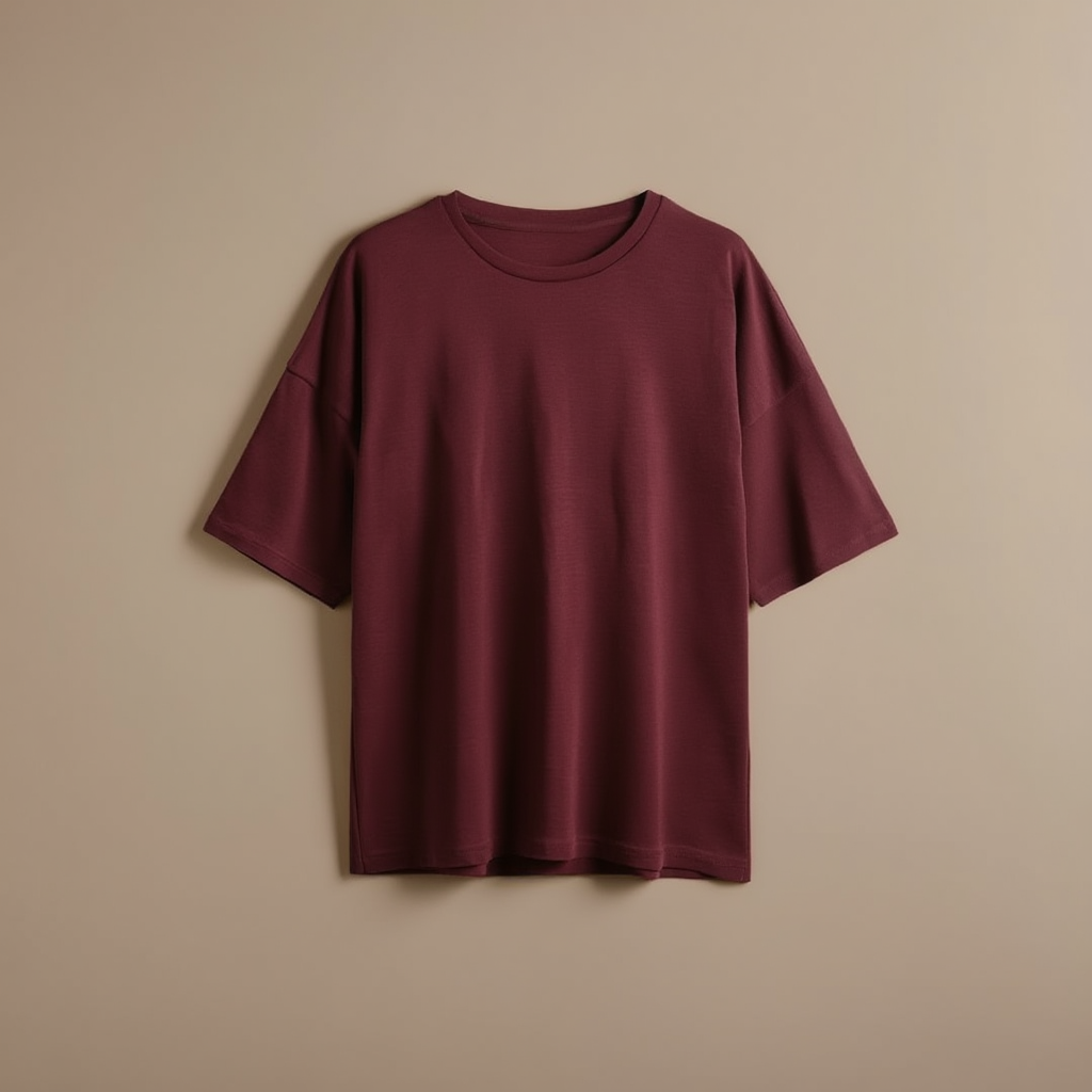 Maroon Tee Oversized - Maroon - Image 1