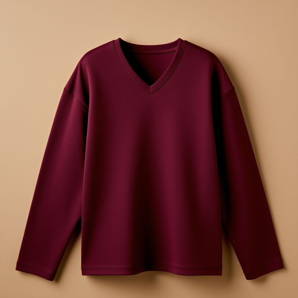 Maroon V-Neck V Neck Full Sleeve - Maroon - Image 1