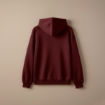 Women Hoodie With Zipper - Maroon - Image 2