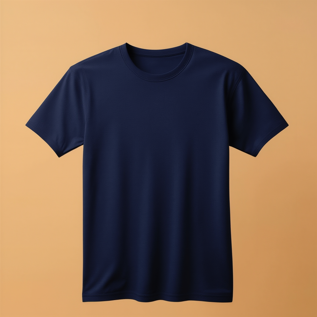 Navy T-shirt Kids Round Neck Half Sleeve - Navy - Image 1