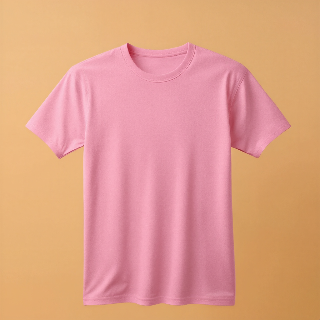 Pink T-shirt Kids Round Neck Half Sleeve - Pink - Image 1