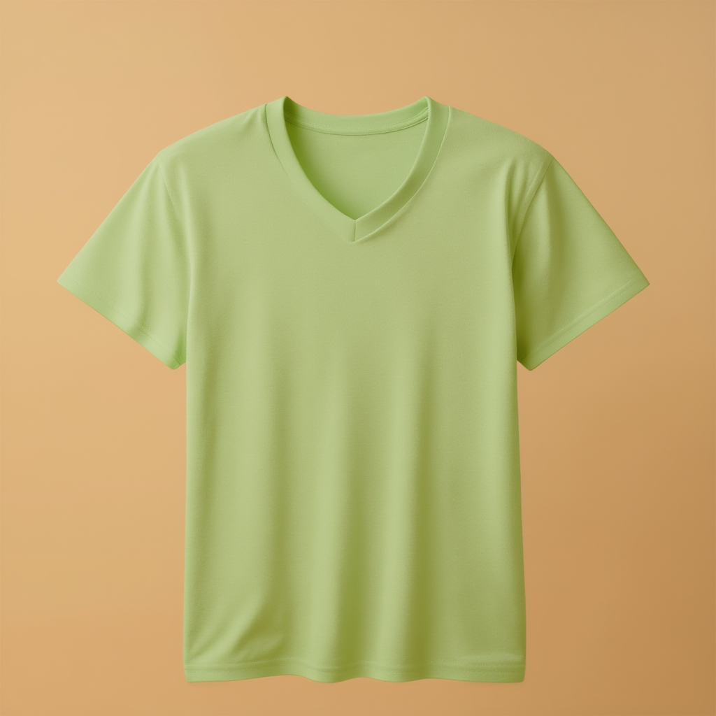 Pista Green V-Neck Kids V Neck Half Sleeve - Pista Green - Image 1
