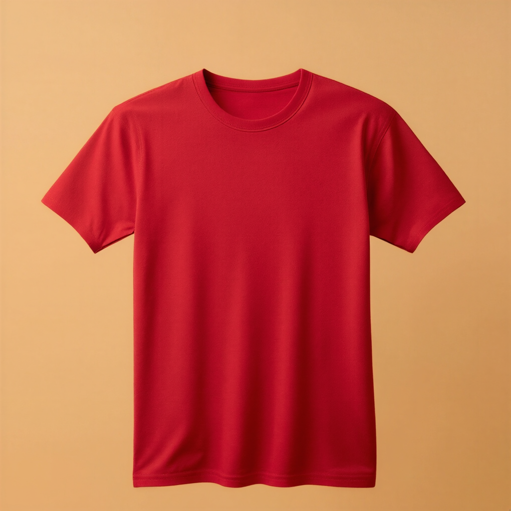 Red T-shirt Kids Round Neck Half Sleeve - Red - Image 1