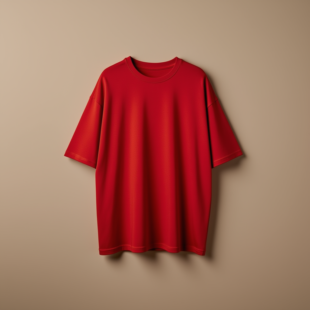 Red Tee Drop Shoulder - Red - Image 1
