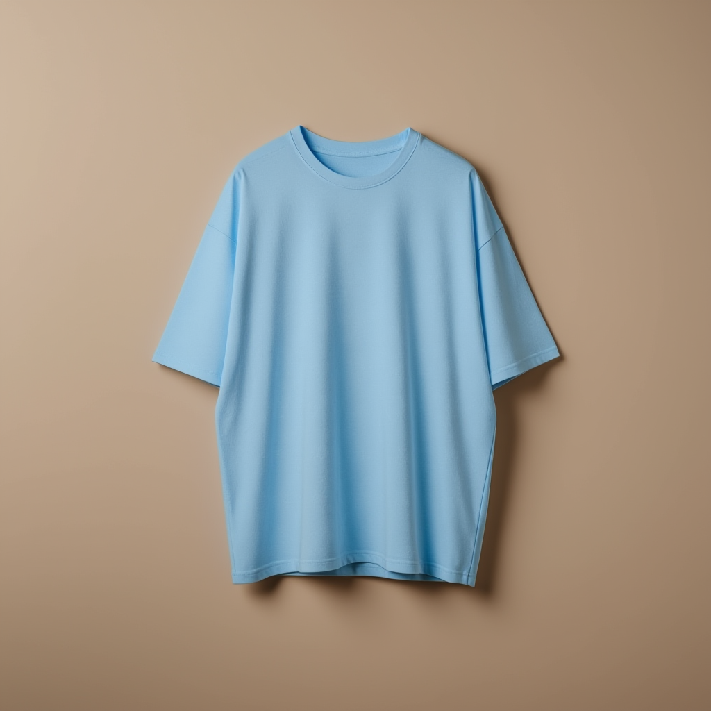 Sky Blue Tee Drop Shoulder - Sky Blue - Image 1