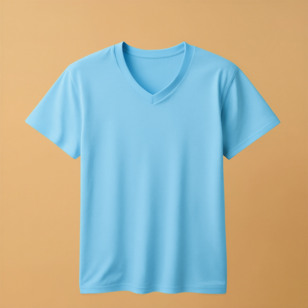 Sky Blue V-Neck Kids V Neck Half Sleeve - Sky Blue - Image 1